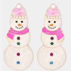 NWT Target exclusive MAKE IT MERRY Holiday Christmas Snowman Post Drop Earrings